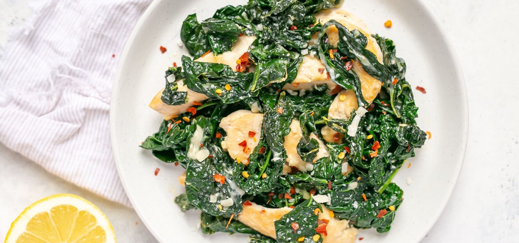 Parmesan Chicken & Kale Skillet